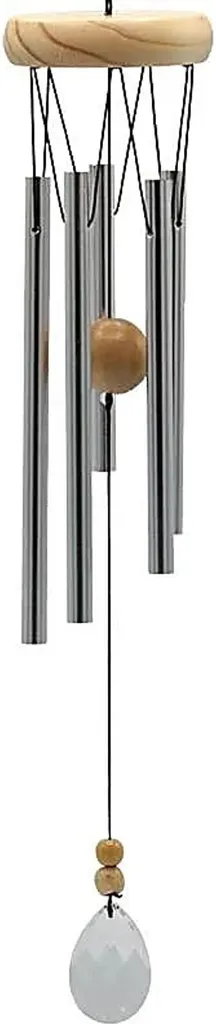 Carillon à vent zen pour terrasse et balcon en bois et cristal