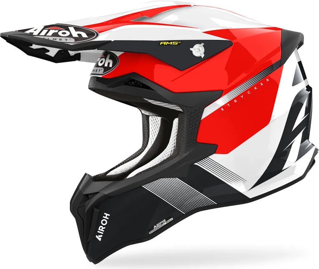 Casque Motocross Airoh Strycker Blazer Idéal pour Enduro et MX Rouge