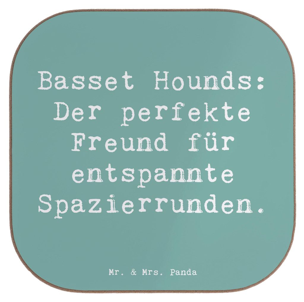 Mr. & Mrs. Panda Untersetzer Tasse Spruch Basset Hound Freund - Meeresbrise - Geschenk, loyaler Begleiter, Gläser, Hunderassen Eigenschaften, Tisc...