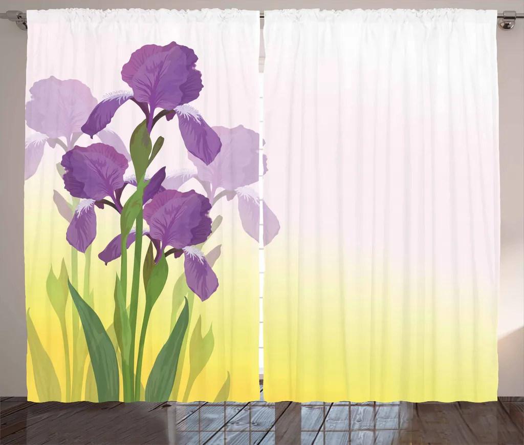ABAKUHAUS Tenda Iris 280x175 cm | Poliestere Satin Viola/Verde