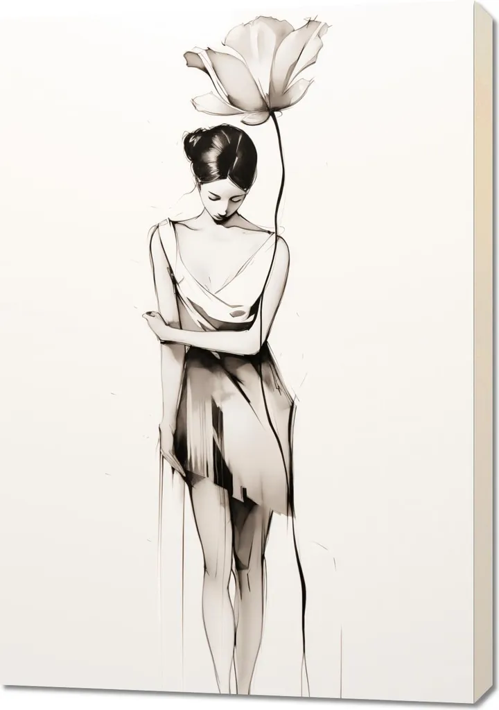 Image Muse solitaire en fleurs 70x100 cm : Réveillez vos Murs Blancs