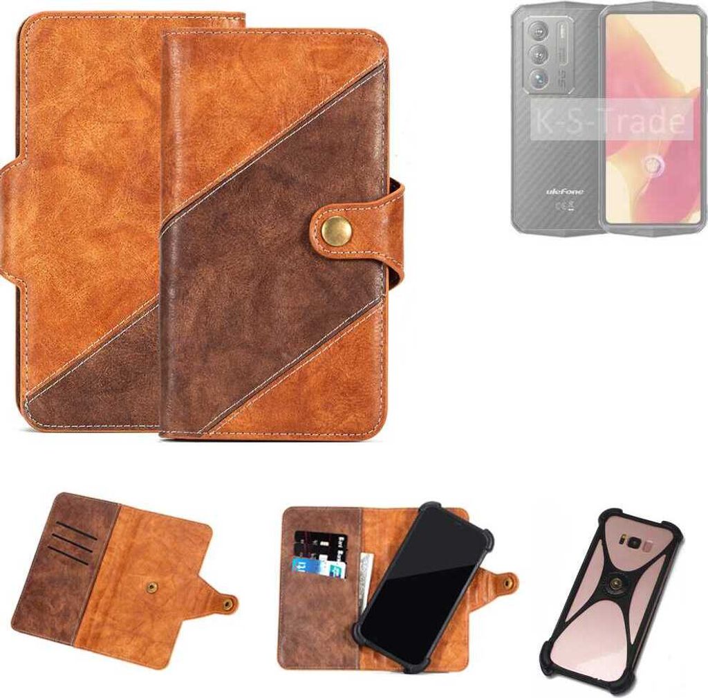 K-S-Trade Handyhülle Schutzhülle Bookstyle Case Wallet-Case kompatibel mit Ulefone Armor 23 Ultra Cover Klapphülle Kantenschutz Smartphone