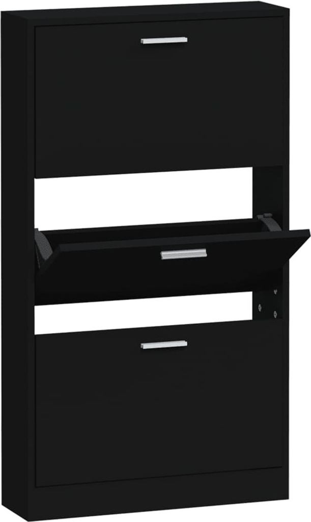 vidaXL Szafka na buty czarna 59x17x108 cm Materiał Zdjęcie produktu 