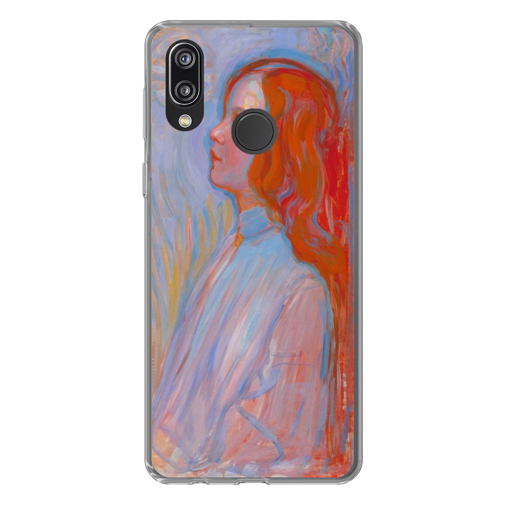 MuchoWow Handyhülle Schutzhülle Hülle für Huawei P20 Lite (2020) Hingabe - Piet Mondrian Silikon Softcase Handy Hülle - Kartenhalter