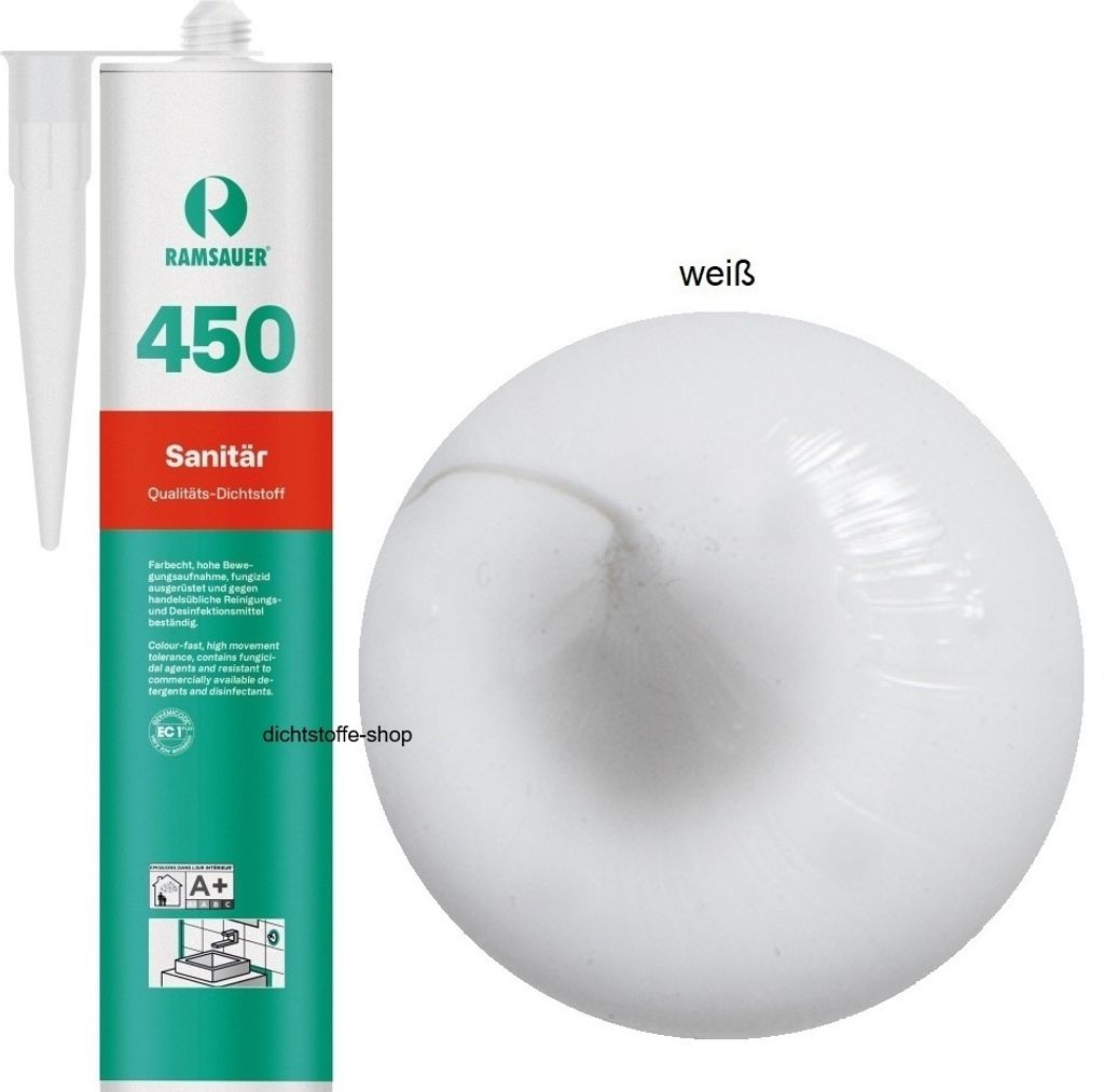 Ramsauer 450 Sanitär 1K Silikon Dichtstoff 310ml Kartusche Produktbild 