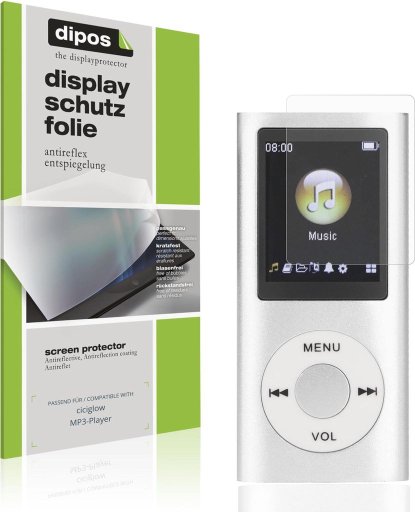 4x Schutzfolie für ciciglow MP3-Player matt Displayschutzfolie Folie Display Schutz dipos
