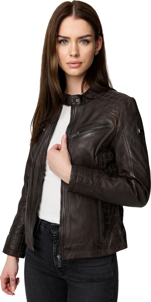 Veste en cuir pour femme Tazzio F522 (marron, M) Image du produit 