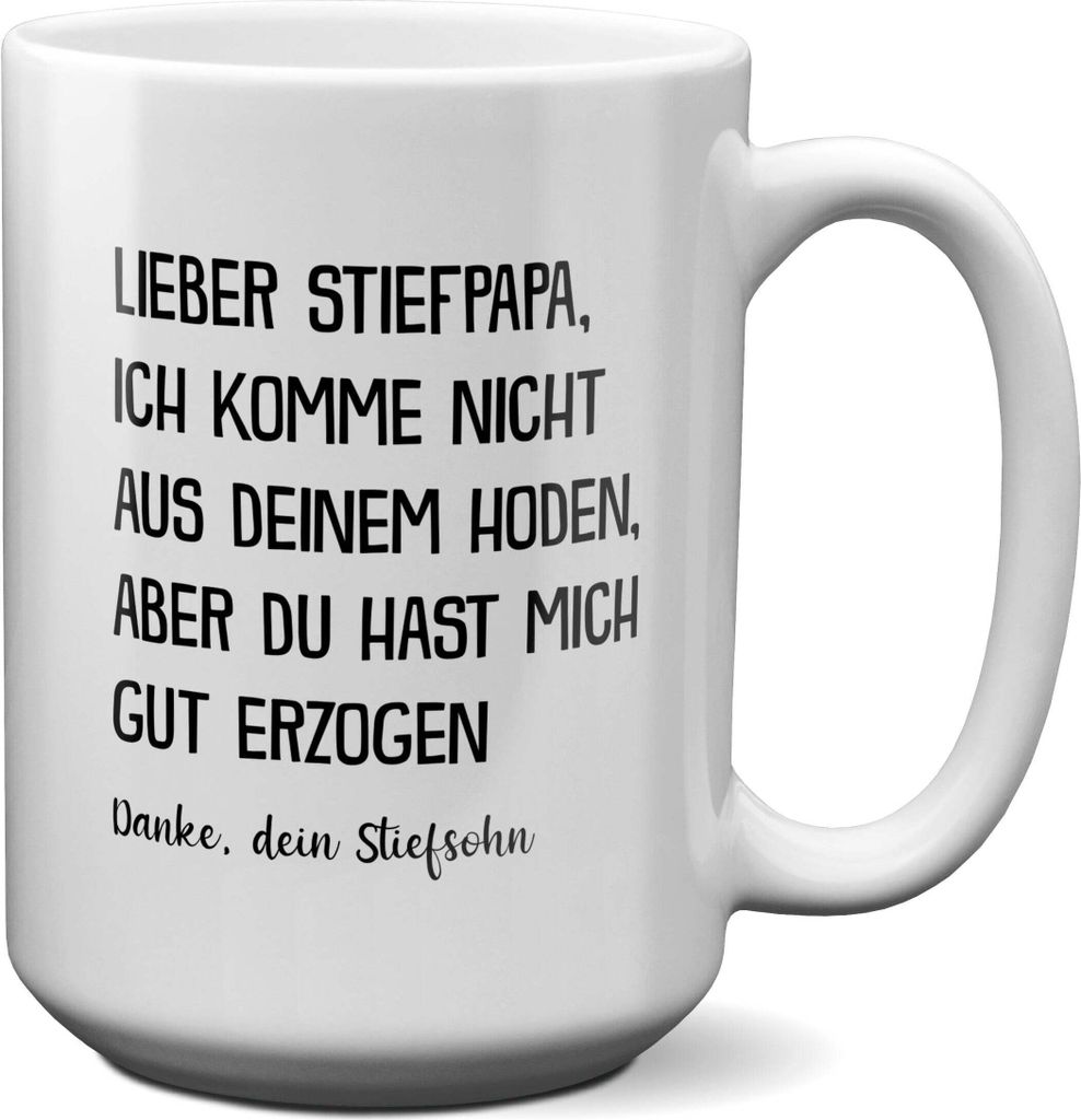 22Feels XL Tasse Stiefpapa Geschenk von Stiefsohn Vatertag Bonuspapa Stiefvater Geburtstag Herrentag Weihnachten Patchwork Stiefeltern Kaffeetasse ...