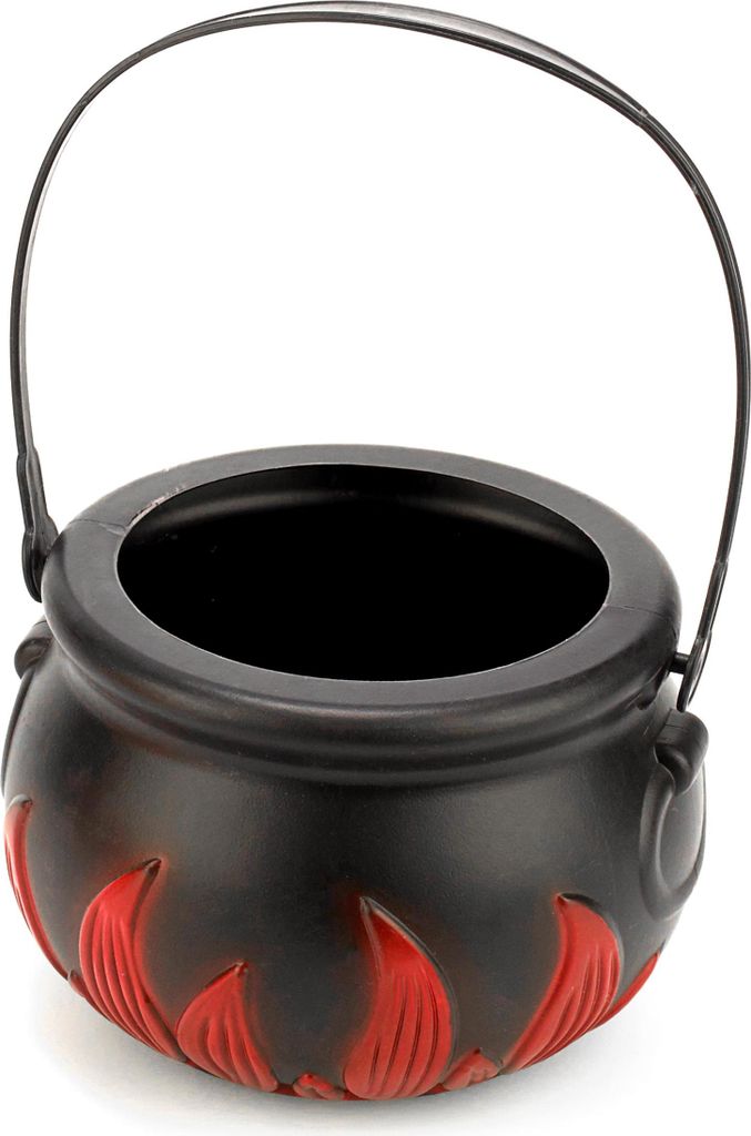 Mini Hexenkessel mit Flammen Halloween-Deko schwarz-rot Produktbild 