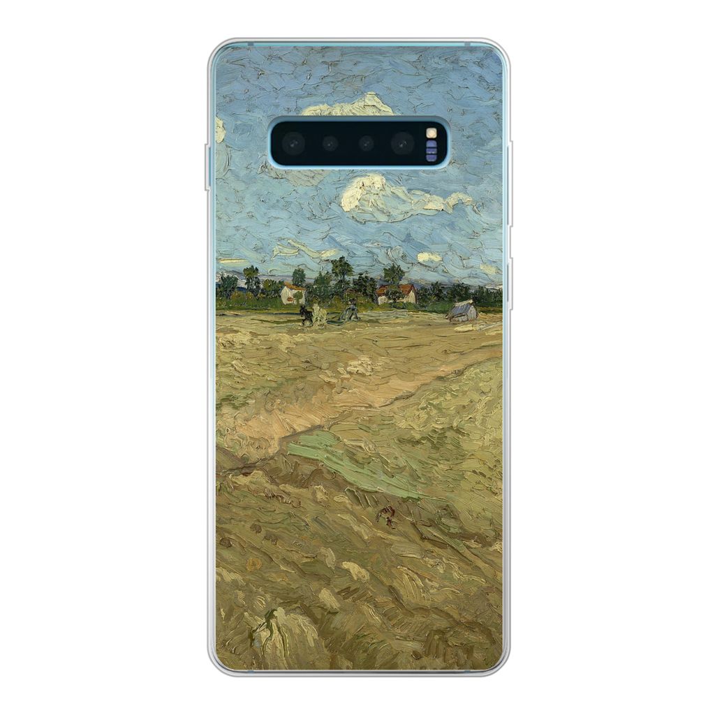 MuchoWow Handyhülle Schutzhülle Hülle für Samsung Galaxy S10 Lite Gepflügte Felder - Vincent van Gogh Silikon Softcase Handy Hülle - Schutz