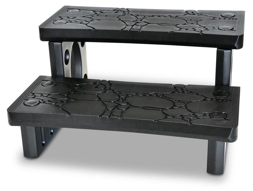 Kunststoff Doppelstufe für Whirlpools, schwarz Produktbild 