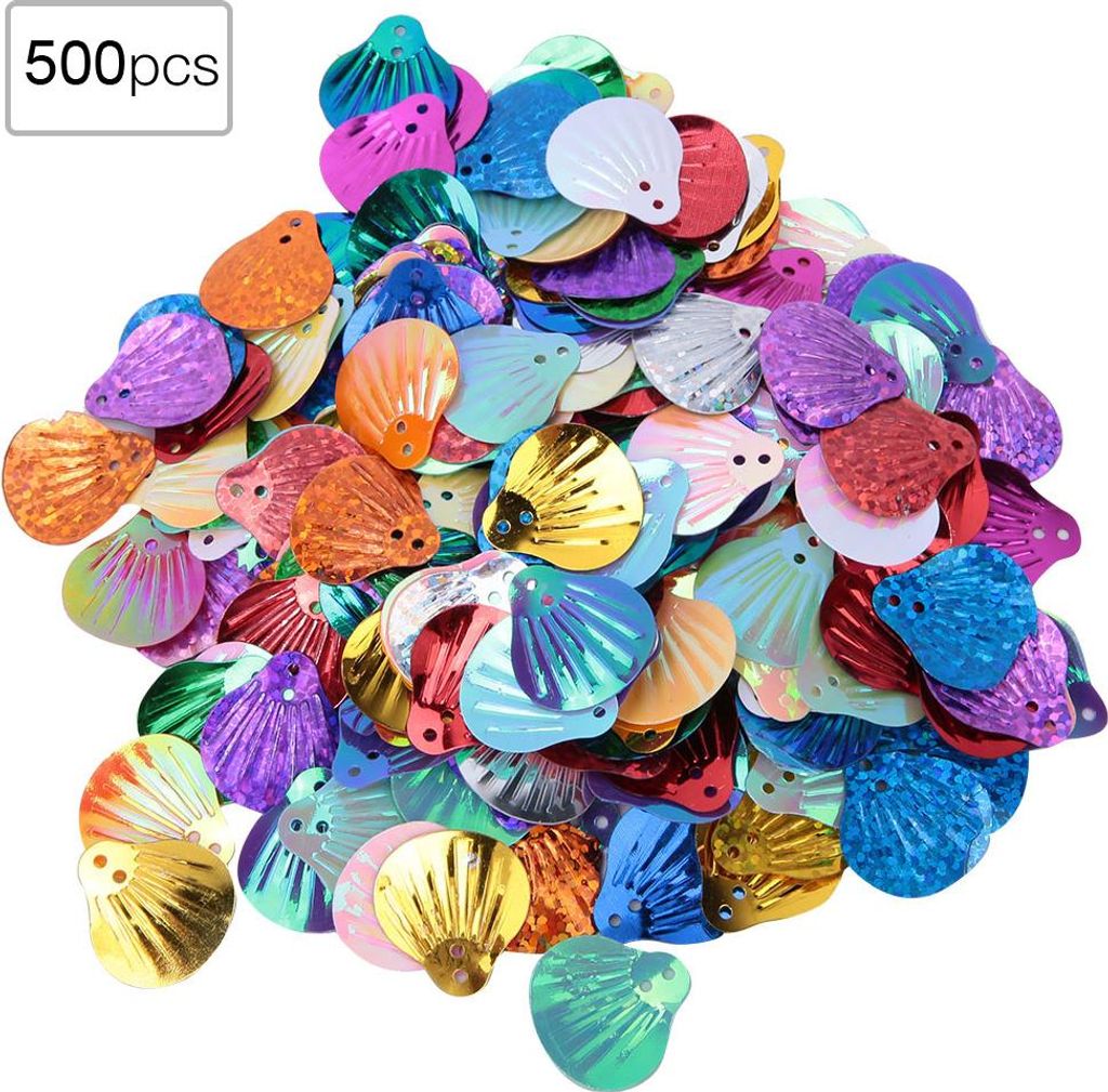 50G DIY PVC Shell Form Pailletten alles Gute zum Geburtstag Party Kleidung Vorräte (golden gemischte Farbe)