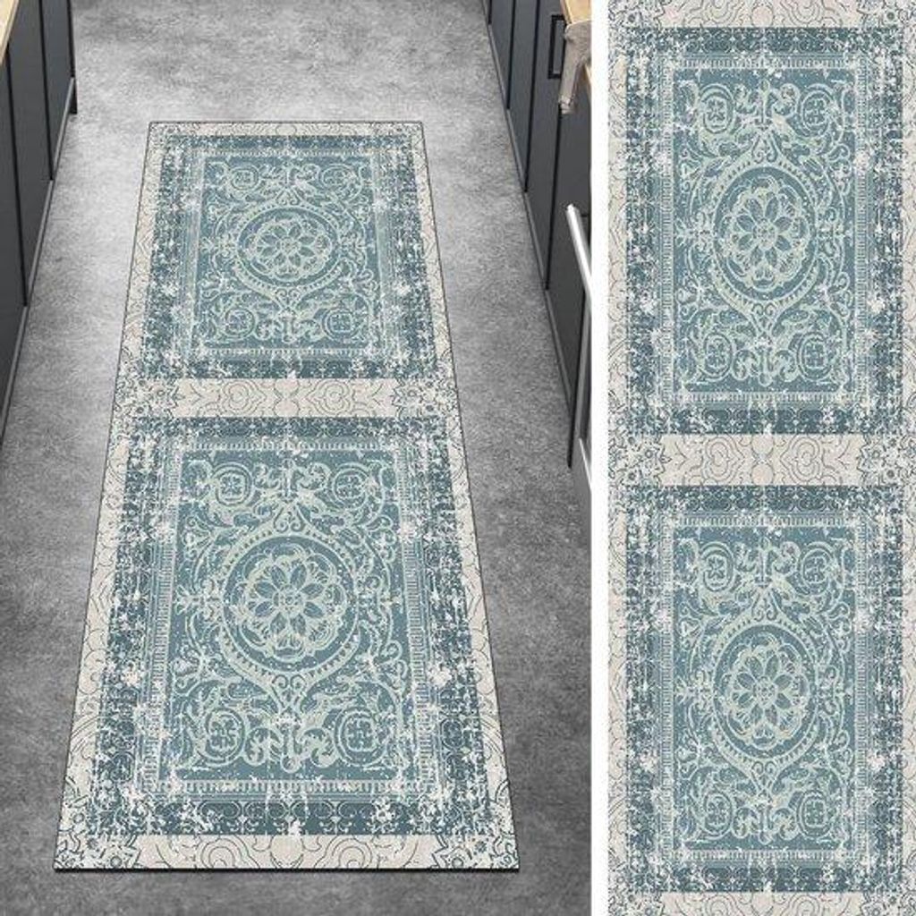 Langlebiger Küchenbelag - Große Küchenmatsche - Schutzmatte für Boden - Rutschfest mit Gummiabdeckung - 50 x 330 cm - Grün