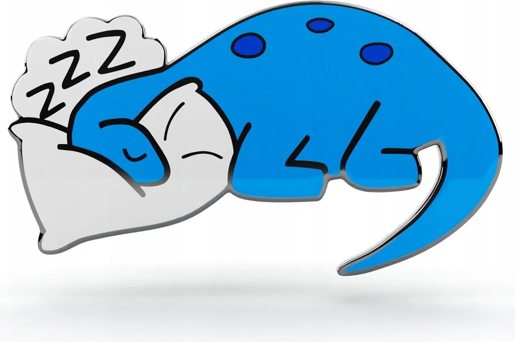 Pinetti Dinosauro Blu Addormentato - Spilletta Smaltata di Design