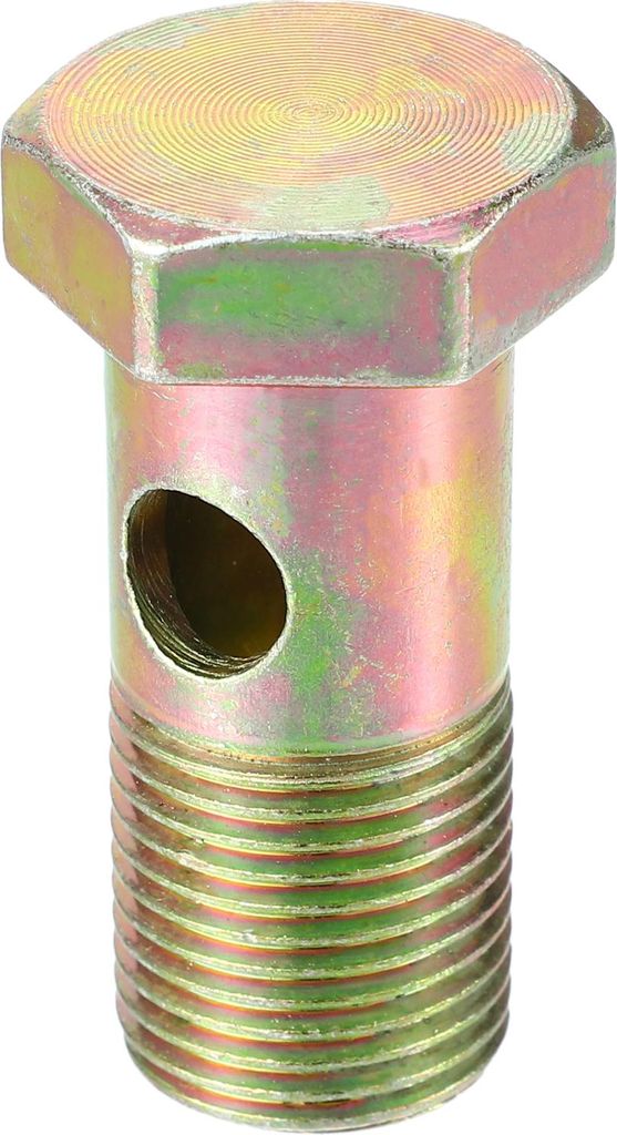 Doppelter Banjo-Bolzen, G1/2" Länge 53mm Turbo-Bremsleitungsadapter Universal für Auto, langlebiges Metall in Bronze-Ton
