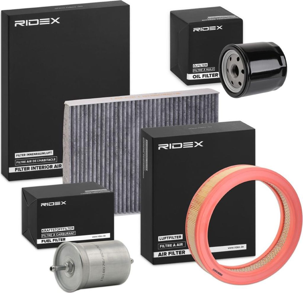 RIDEX Filterset Inspektionspaket Filtersatz für VW GOLF III (1H1) POLO (6N2) Polo Coupe (86C, 80) GOLF III Variant (1H5) Vento (1H2)