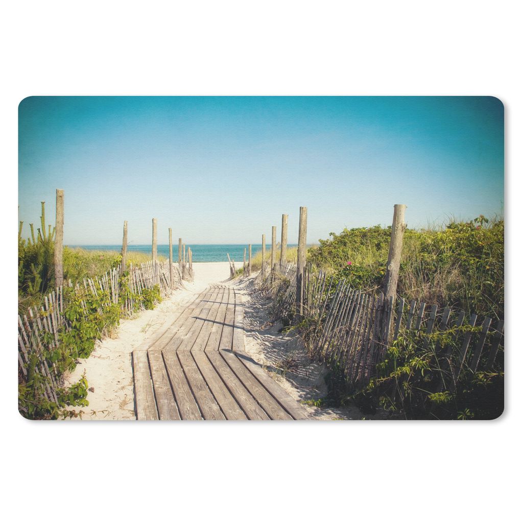 MuchoWow Mauspad Mousepad Meer - Holz - Sommer 27x18 cm - Mousepads - Maus Mat - Pad - Mausunterlage - Büroartikel - Desk Matten