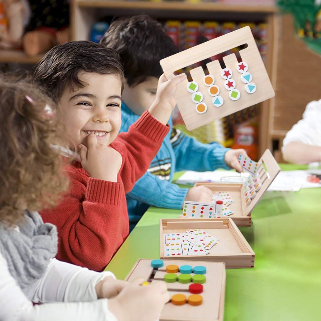 Sanduhr Montessori Spielzeug Puzzle Kinder Holzspielzeug Logik Sortierspiel 