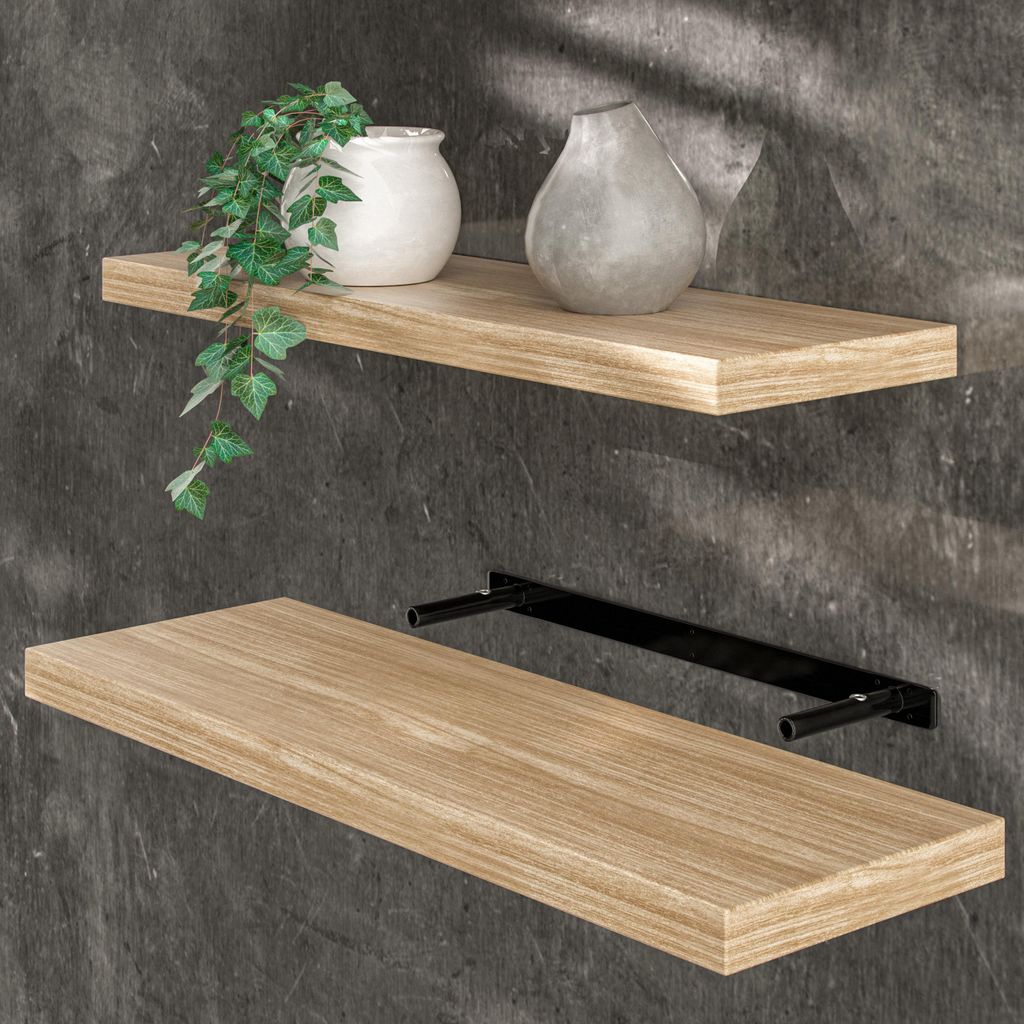 Casaria Mensola da Parete Legno 70cm Supporto 50-110cm Immagine del prodotto 