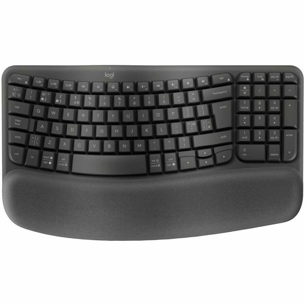 Logitech Ergo Series Wave Keys for Business - Tastatur - Kabellos - Bluetooth 5.1 LE - QWERTY - Graphit (920-012332)