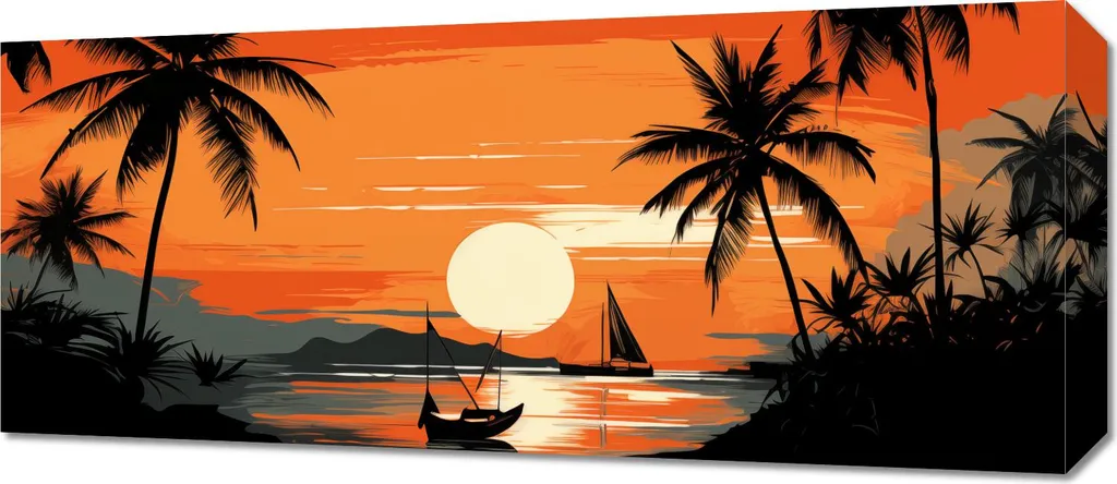 Quadro 70x30 cm Tranquillità tropicale