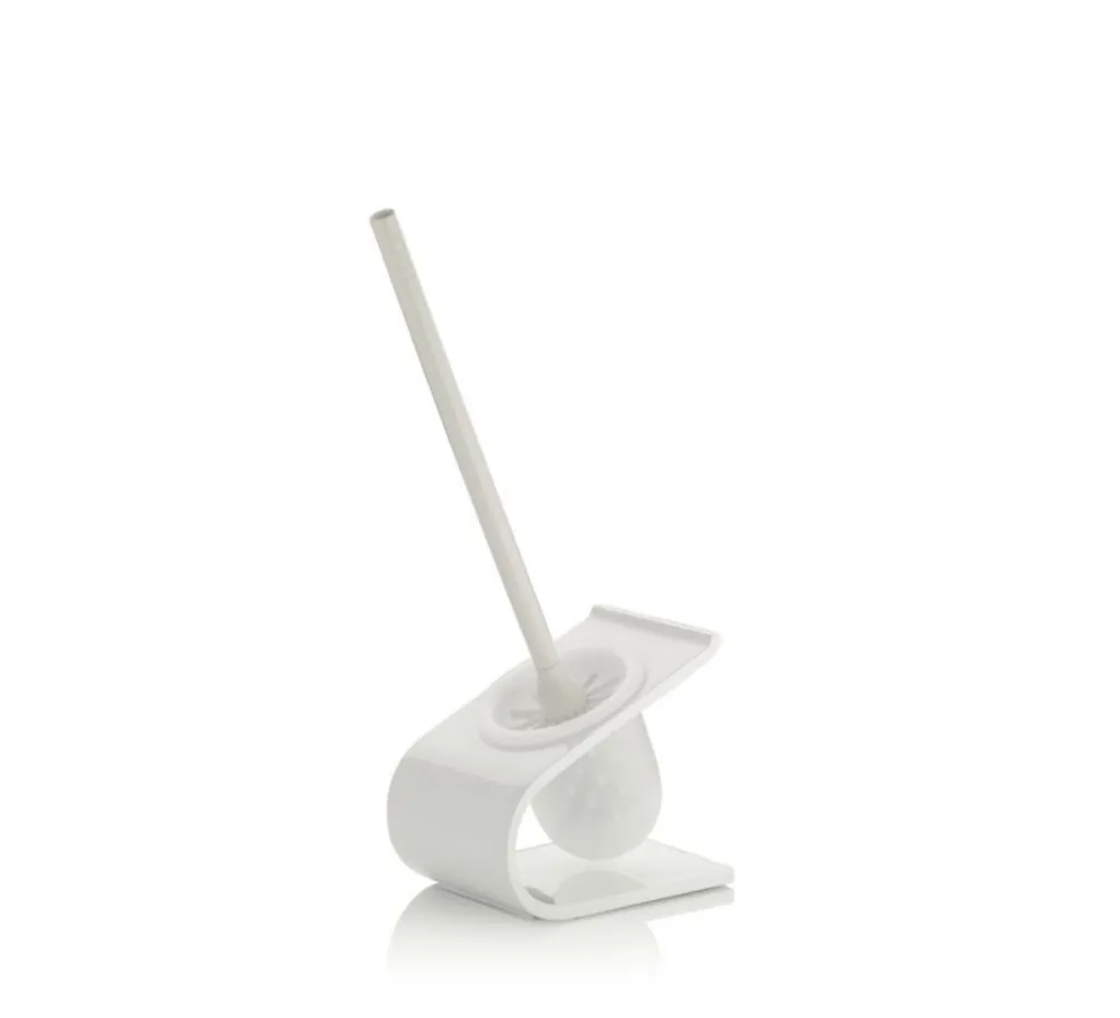 Brosse de toilette blanche LIAM par KELA avec support design de 41,5 cm