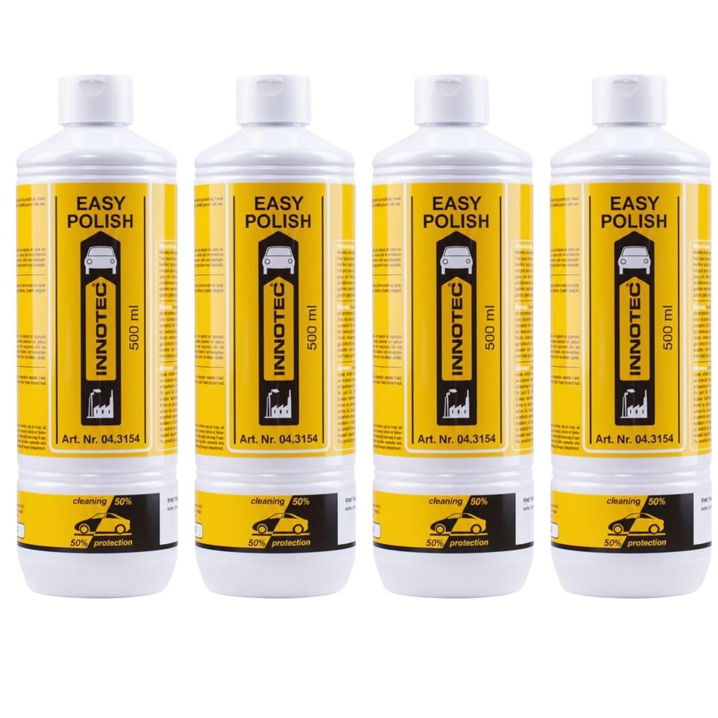4 Stück INNOTEC Easy Polish 500 ml – Lackreiniger & Schutzpolitur in einem – entfernt Schmutz, leichte Kratzer, Wasserflecken & Verunreinigungen