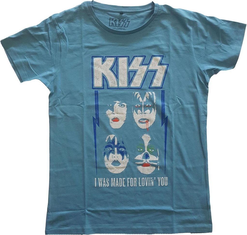 Kiss - "Made For Lovin ́ You" T-Shirt für Herren/Damen Uni RO9755 (XS) (Blau)