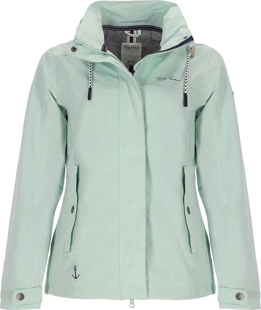 Dry Fashion Damen Funktionsjacke Norderney - Wasserdichte Outdoor-Jacke mit gestreiftem Innenfutter in Hellblau Größe 48