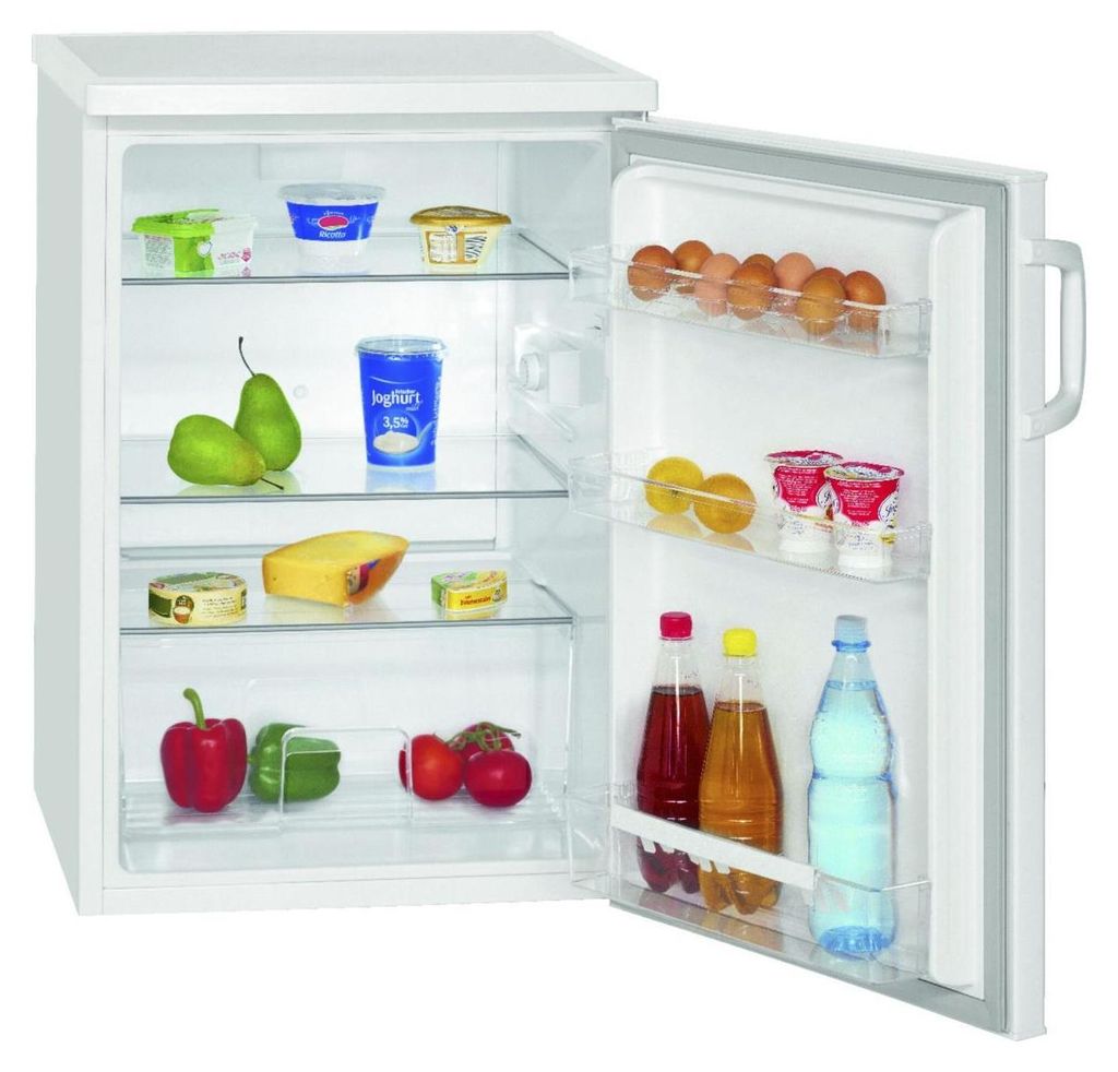 An open refrigerator with food items on the shelves and in the door.