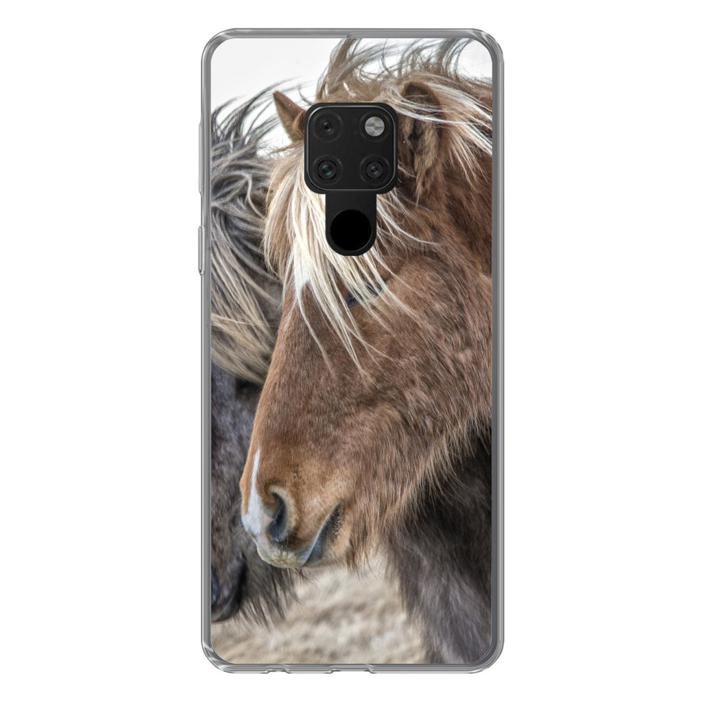 MuchoWow Handyhülle Schutzhülle Hülle für Huawei P40 Lite Pferde - Natur - Makro Silikon Softcase Handy Hülle - Handy