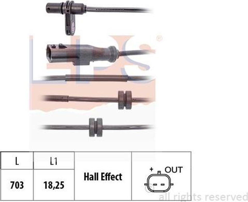 EPS 1.960.266 Raddrehzahlsensor OE 479502898R kompatibel mit Zoe