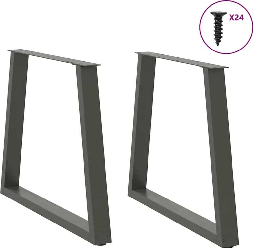 vidaXL Esstisch Beine V-Form 2 Stück Anthrazit 70x(72-73,3) cm Stahl