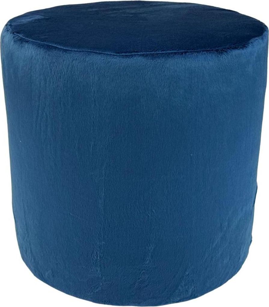 Velvet-Hocker MINKY 40x40 cm rund – weiches, stilvolles Sitzkissen aus Samtstoff – Marineblau