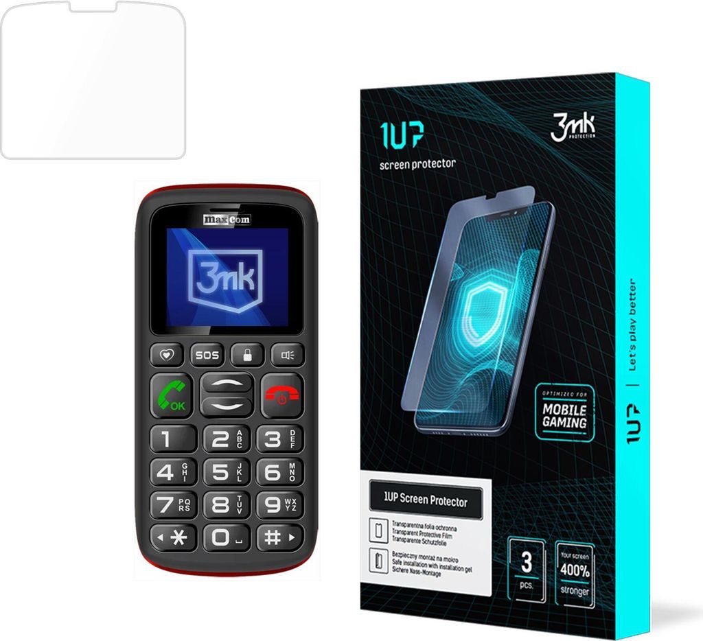 3mk Display Schutzfolie 1UP für Maxcom Comfort MM428 transparent Gaming (3 Stück)