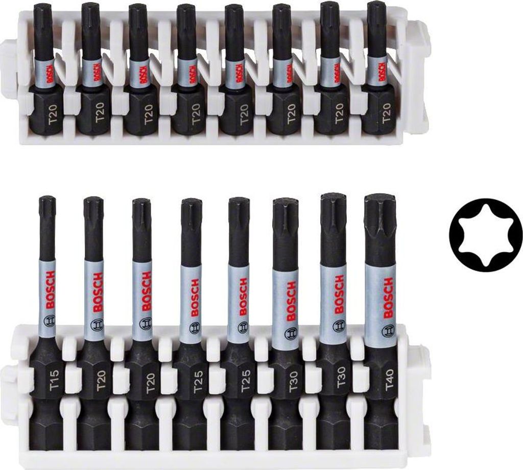 Sada rázových bitů PRO Torx, T15; T20(x2); T25(x2); Obrázek produktu 