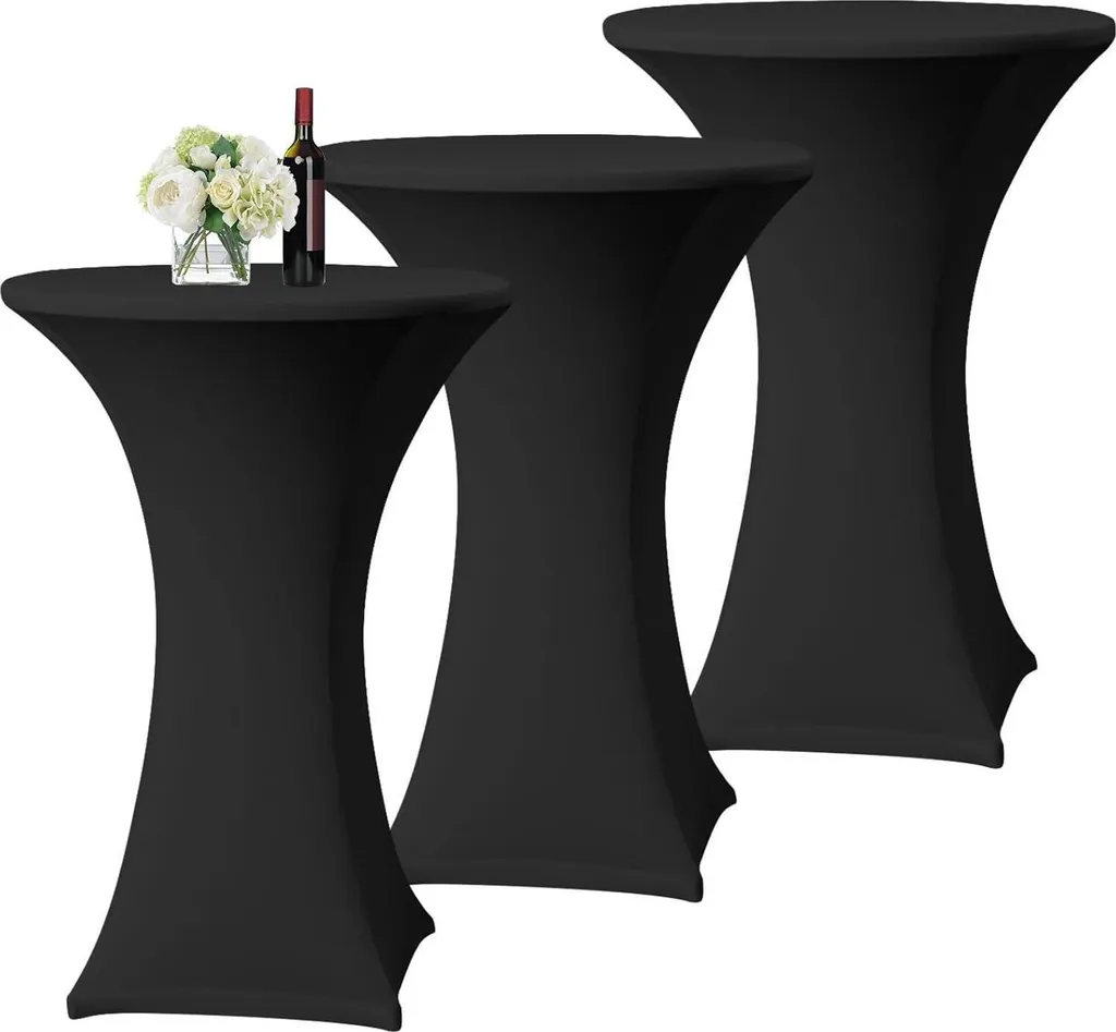 Copritavolo Elasticizzato Bistrot 80cm Grigio Scuro - Set 3 Pezzi Eventi