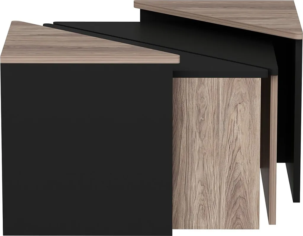 Table basse Frederikshavn Set de 4 tables d'appoint triangulaires chêne