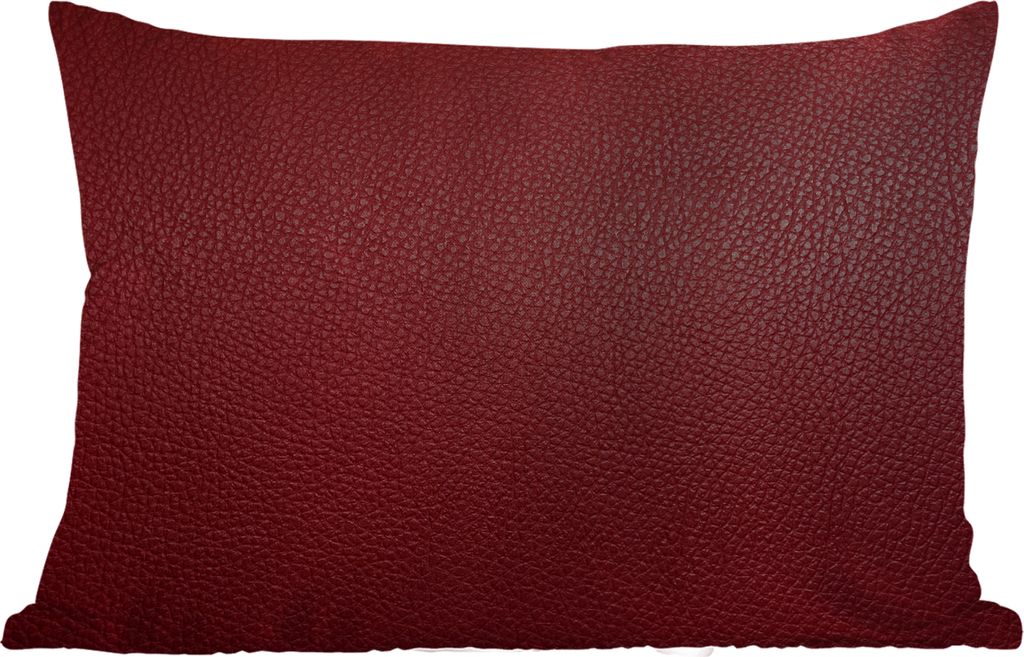 MuchoWow Outdoor Kissen - Leder - Lederoptik - Rot - Leicht - 60x40 cm - Wetterfest - Lounge Kissen - Zierkissen - Kissen für Innenräume