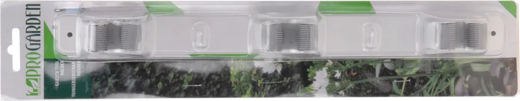 Organizer Giardino Metallo: Gancio Triplo per Attrezzi e Scope - 4