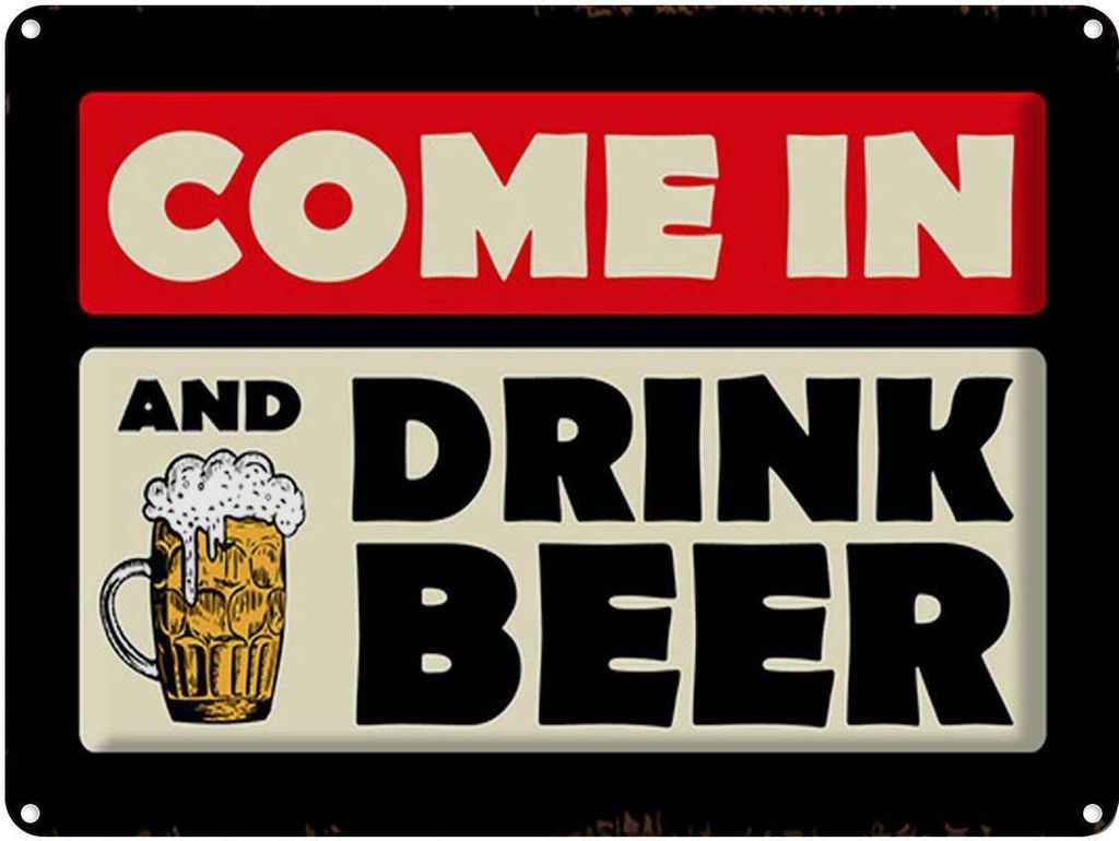 vianmo Blechschild 30x40 cm come in and drink beer Bier Produktbild 