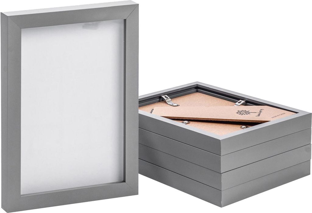 Nicola Spring Bilderrahmen – A5 (15,2 x 20,3 cm) – Grau – 5er-Pack