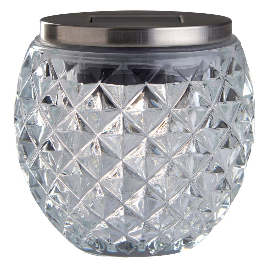 Kynast Garden Solar Glas Windlicht Kristall 1 LED warmweiß Produktbild 