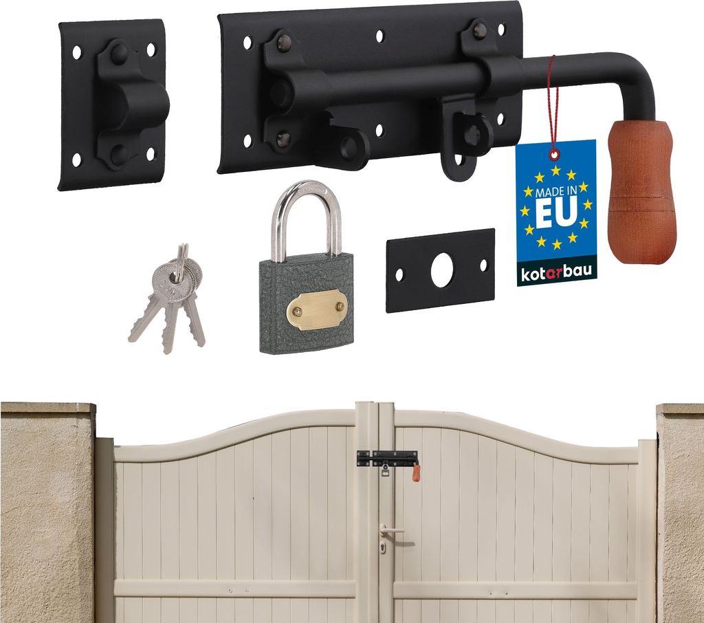 KOTARBAU® Rygiel 280mm prawy z kłódką Rygiel drzwiowy Zdjęcie produktu 
