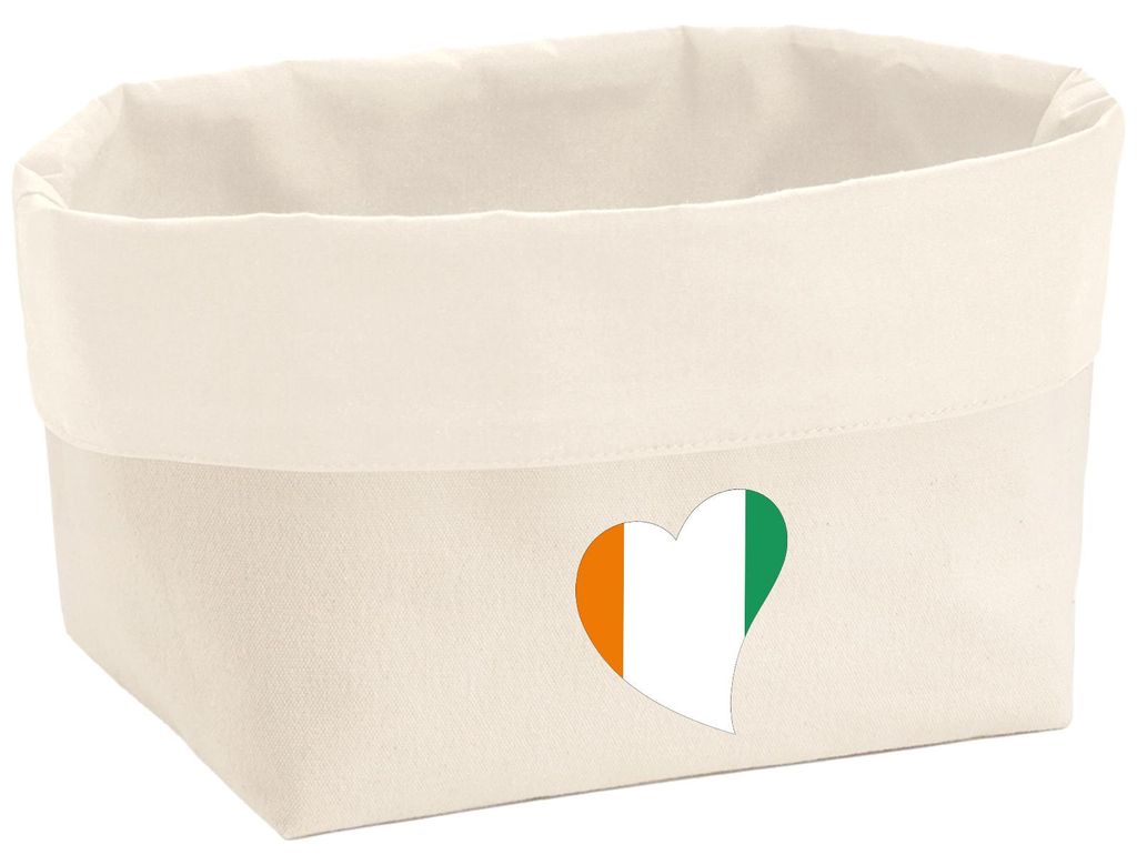 Huuraa Organizer Elfenbeinküste Flagge Herz 3 Liter Medium Canvas Baumwolle Utensilo Geschenkidee