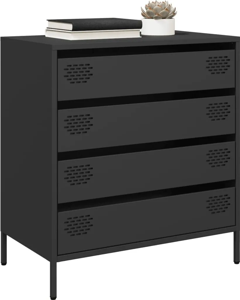 vidaXL Credenza Nera 68x39x73,5 cm Acciaio Laminato a Freddo - Offerta