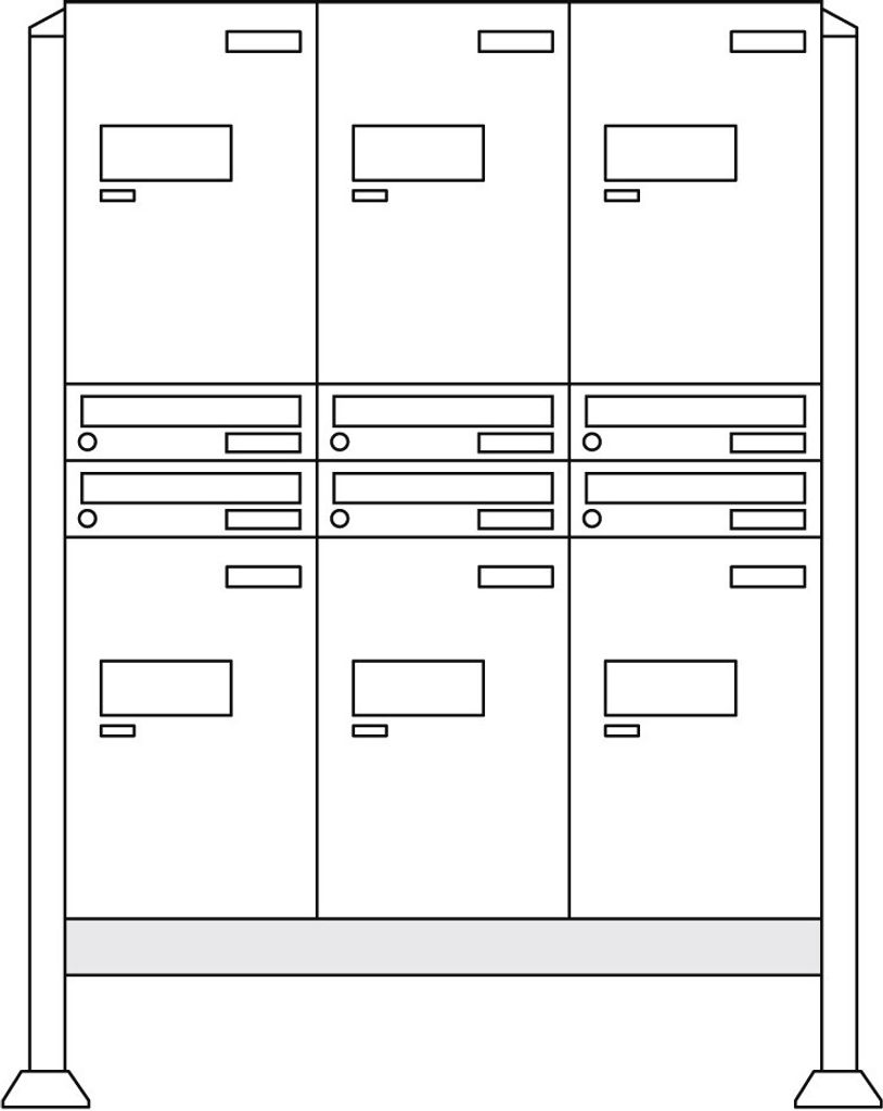Burg-Wächter Anlage Paketboxen mit 3 Boxen mit Fuß .eBoxx easy+ Anlage 3E & 6A (aufgeschrau 84382