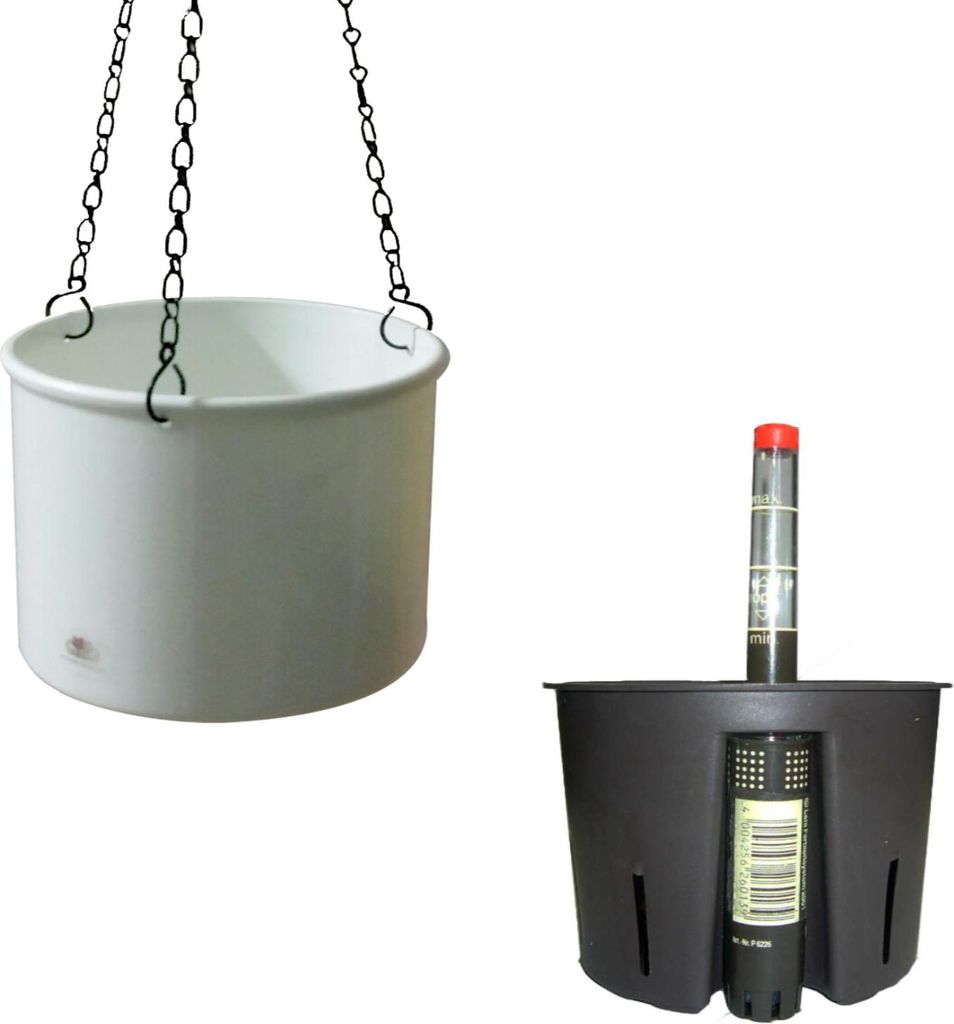 Set3 Blumenampel Corona 15/19 weiss Ø 17.0cm H 20.0cm +KT+WA