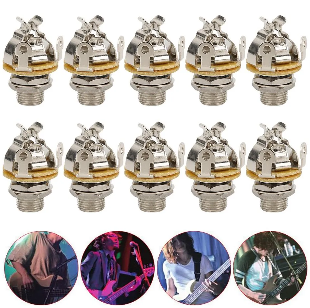 Fiche Jack 6,35 mm Mono Argentée, Haute Conductivité, Pack de 10 pcs