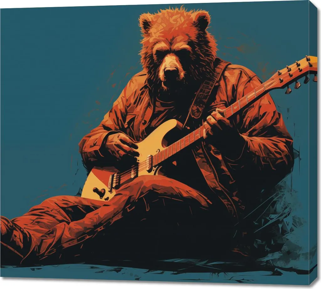 Ours Granie Tableau 100 x 90 cm : Impression HD et Finition Premium